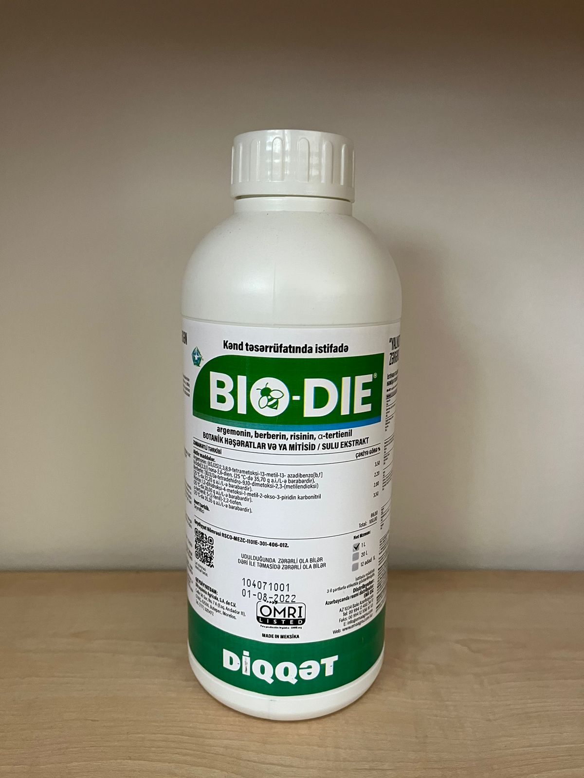 Biodie-Meksika Dövlətinin "Ultraquimia Agricola S.A. De C.V." / 1 litr