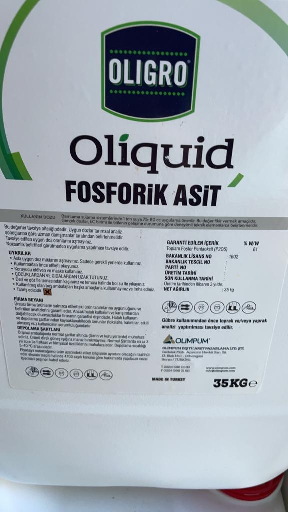 Oliquid Fosforik Asit - “Olimpum Dış T.Paz.Ltd”-Türkiyə / 35 kq