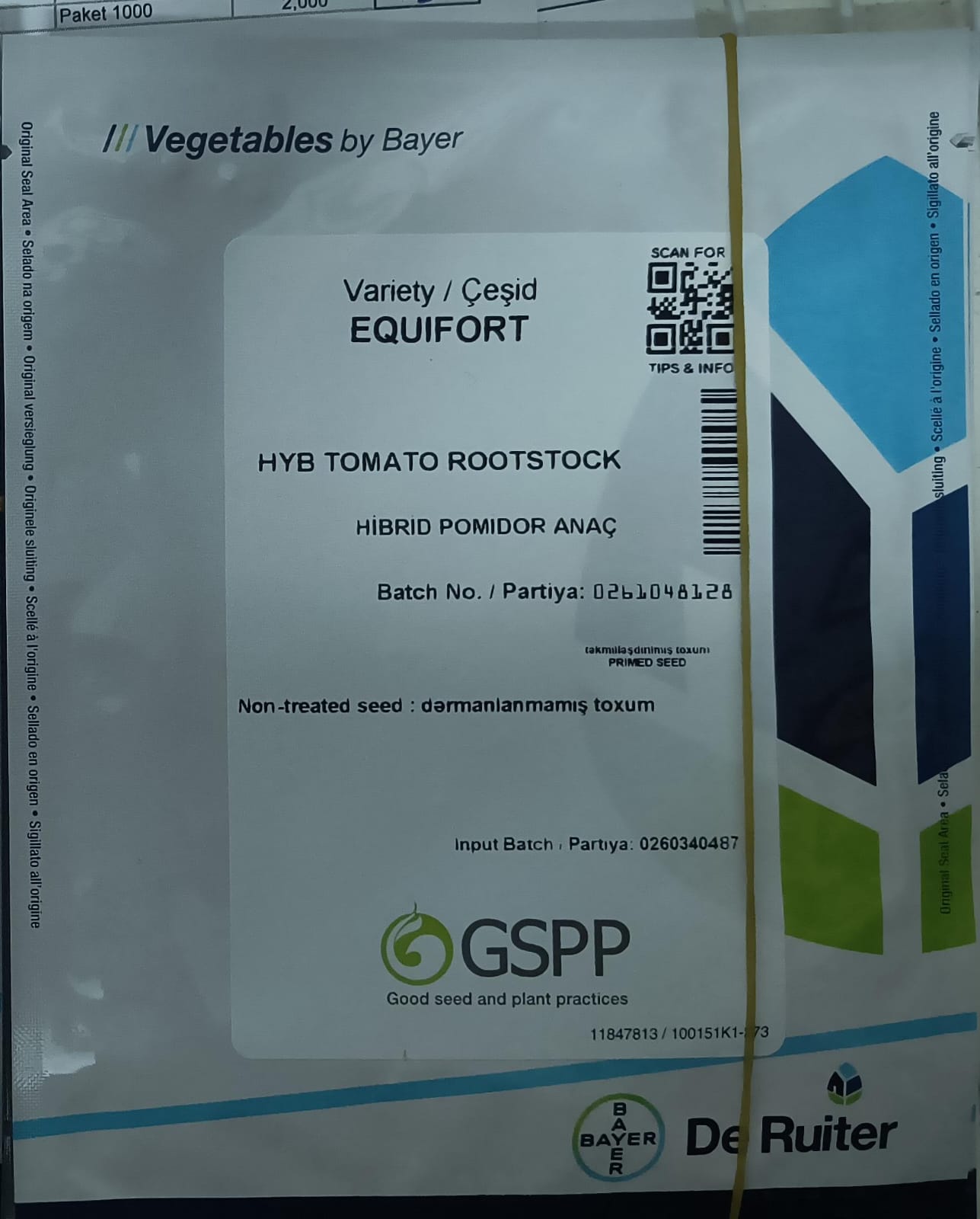 Equifort (calaqaltı) pomidor / Bayer paketdə 1000 ədəd / 1 paket