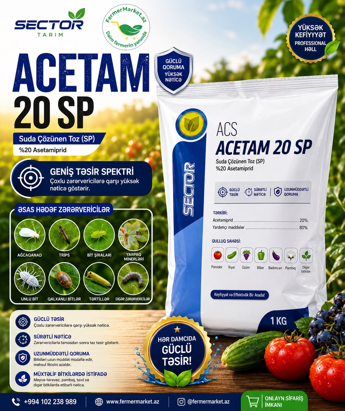 ACS Acetam 20 SP-“Sector Tarım Kimya"-Türkiyə / 1 kq